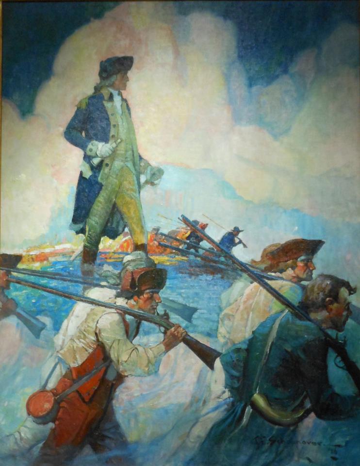 “George Washington and His Troops” by Frank Schoonover (1877-1972)
